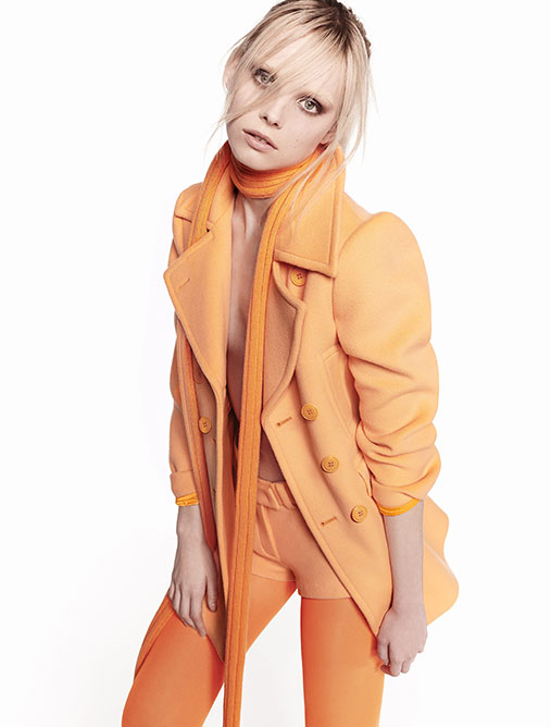 De-Coated with Anna Dello Russo wool-blend pea coat - Mandarin - MAX&Co.