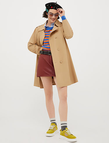 Technical-cotton trench coat - brown - MAX&Co.